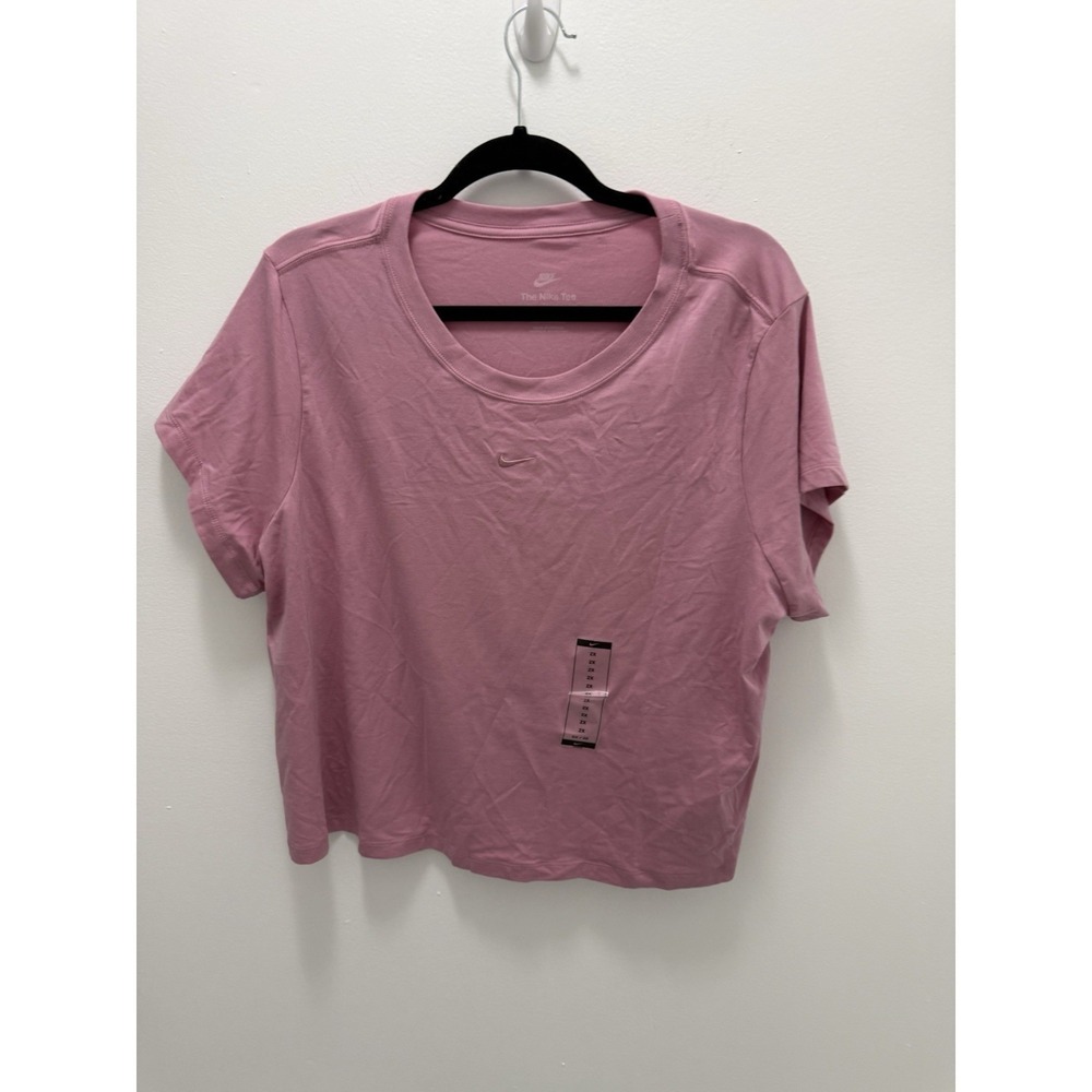 Nike Sportswear "The Nike Tee" Pink Cropped T-Shirt Women's 2X Plus NWT Modal